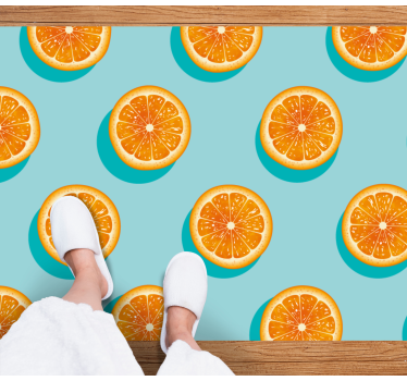 Citrus slice motif kitchen mat - TenStickers