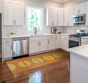 Slices Of Lemon citrus Kitchen Floor Mat - TenStickers