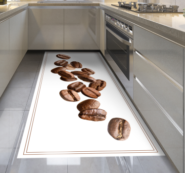 Coffee Bean Trail kitchen mat - TenStickers