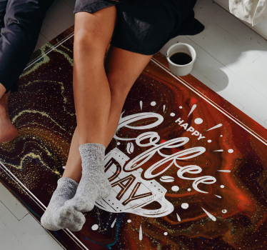 coffee marble custom rug - TenStickers