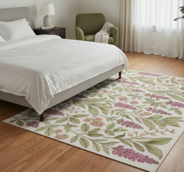 Colorful botanical pattern bedroom carpet - TenStickers