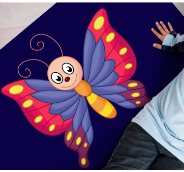 Happy butterfly flying kids carpet - TenStickers