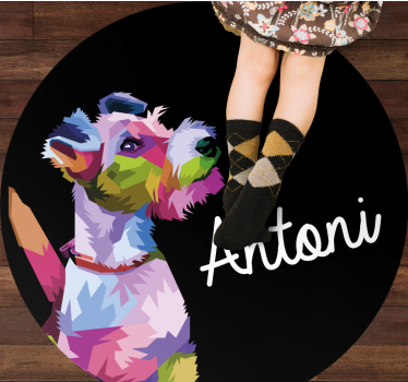 Colorful Canine Portrait custom floor mat - TenStickers