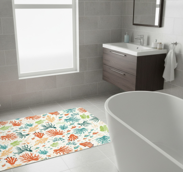 Colorful coral bathroom mat - TenStickers