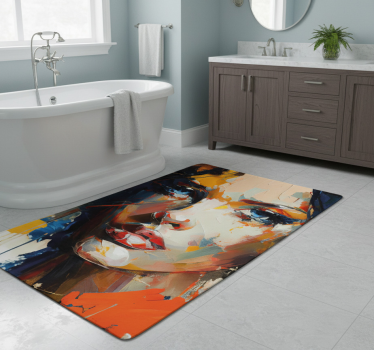 Colorful face painting bathroom mat - TenStickers