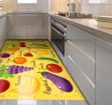 Colorful Fruit Vegetables kitchen mat - TenStickers