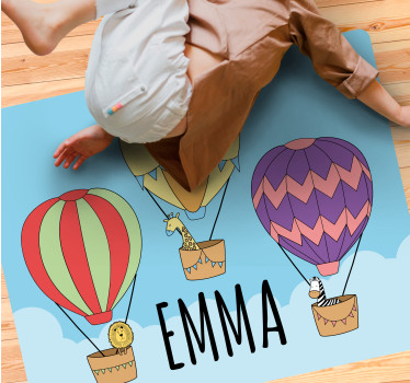 Colorful Hot Airs custom floor mat - TenStickers