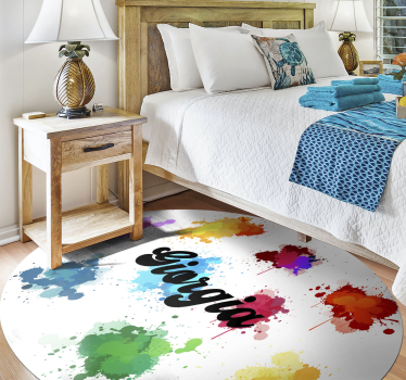 Circular design with splashes teenage bedroom rug - TenStickers