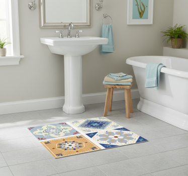Colorful palette bathroom mat - TenStickers