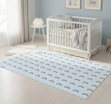 Colorful rainbow and clouds bedroom carpet - TenStickers