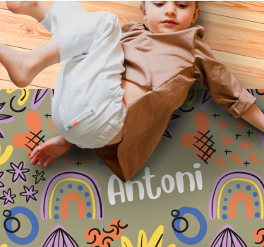 Colorful rainbow patterns kids rug - TenStickers