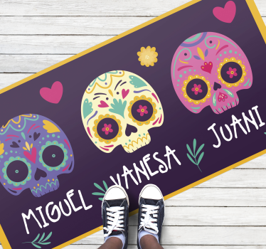 Custom colorful skulls entrance hall rug - TenStickers