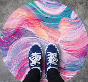 Colorful swirling waves texture rug - TenStickers