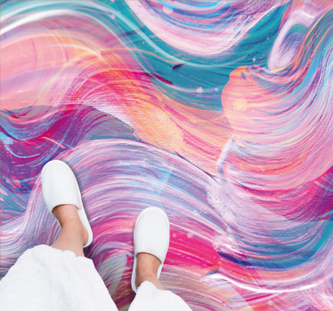 Texture rug with vibrant wave patterns - TenStickers