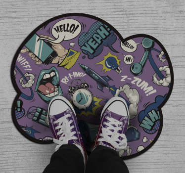 Comic Sound Effects game rug - TenStickers
