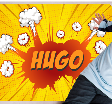Comic speech bubble with name personalised vinyl rug - TenStickers
