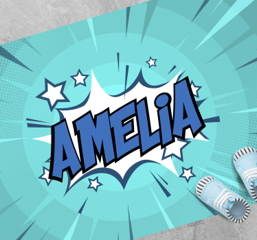 Comic style name teenage bedroom rug - TenStickers