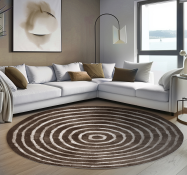 concentric circles beige rug - TenStickers