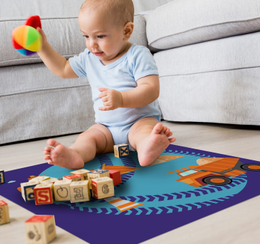 Construction Playzone kids carpet - TenStickers