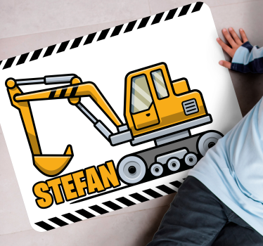 Custom construction vehicle kids rug - TenStickers