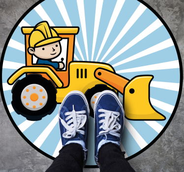 Fun construction vehicle kids carpet - TenStickers