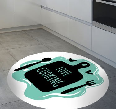 Cutting board love cooking kitchen mat - TenStickers