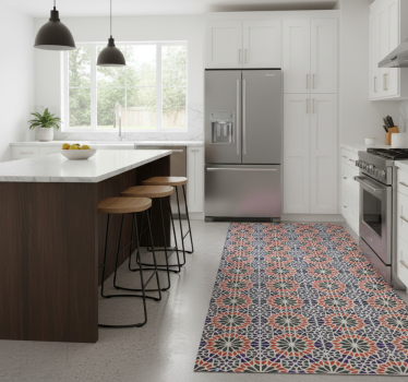 Cool colourful tiles kitchen vinyl mat - TenStickers