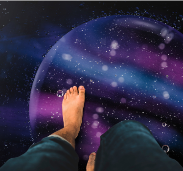 Cosmic bubble illusion star rug - TenStickers