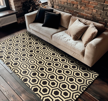 Geometric rug with hexagonal pattern design - TenStickers