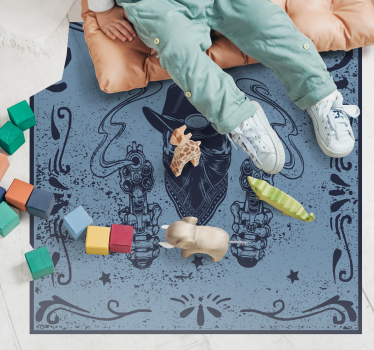 Cowboy skull and flock vintage vinyl carpet - TenStickers