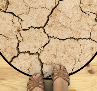 Cracked earth pattern texture rug - TenStickers