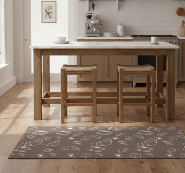 Croissant café owner kitchen vinyl mat - TenStickers