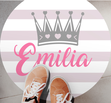 CROWN AND STRIPES custom floor mat - TenStickers