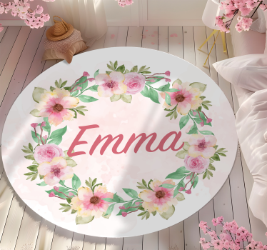 Crown of flowers custom floor vinyl mat - TenStickers