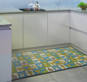 Culinary Patterns kitchen mat - TenStickers