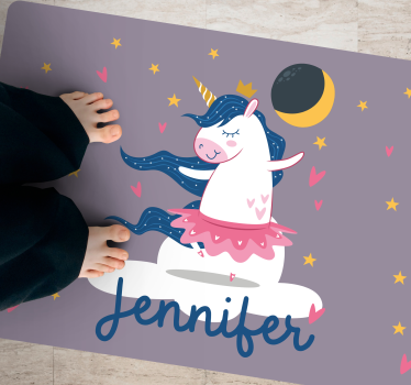 Custom dancing unicorn kids rug - TenStickers