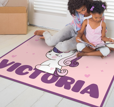 Custom floor mat cute unicorn design - TenStickers