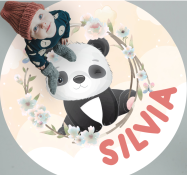 Custom floor mat with cute panda design - TenStickers