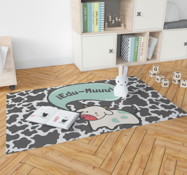 Customisable Cow Nursery Children's Vinyl Rug - TenStickers