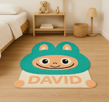 Custom turquoise Labubu  kids rug - TenStickers