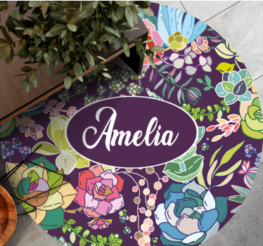 Custom floral pattern bedroom carpet - TenStickers