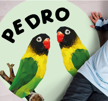 Customizable Lovebirds custom floor mat - TenStickers