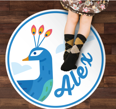 Customizable Peacock custom floor mat - TenStickers