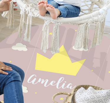 Customizable princess crown vinyl rug - TenStickers