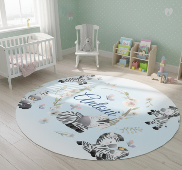 Animal mat for personalized baby zebras - TenStickers
