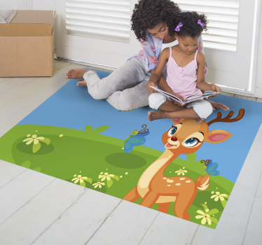 Cute cartoon deer kids vinyl carpet - TenStickers