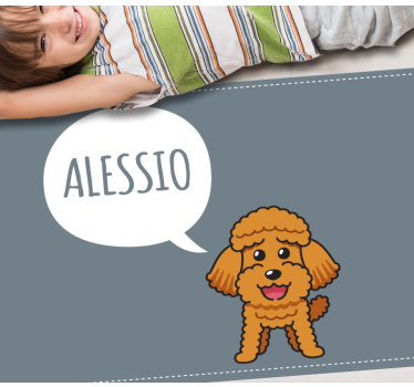Happy poodle puppy custom floor mat - TenStickers