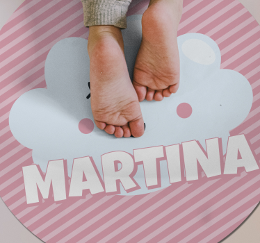 Cute cloud with name kids rug - TenStickers