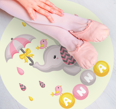 Cute Elephant Design custom floor mat - TenStickers