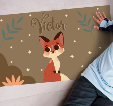 Cute Fox Design custom floor mat - TenStickers